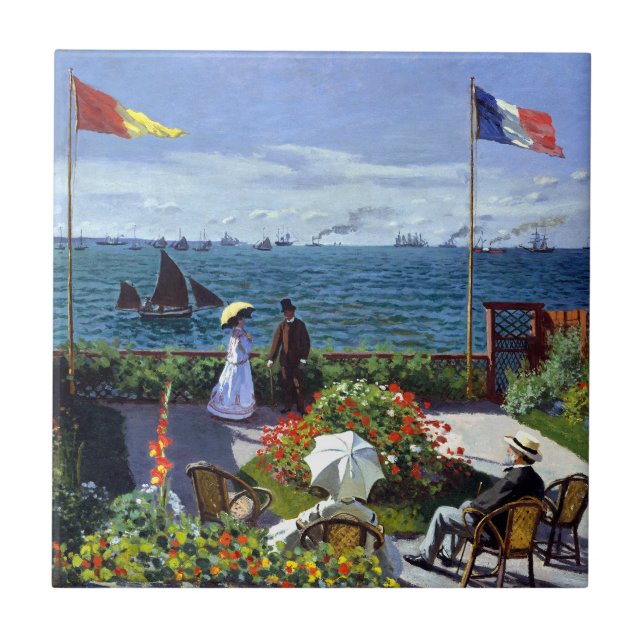 Jardim em Sainte-Adresse por Claude Monet (Frente)