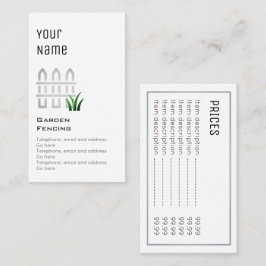 Jardim "essencial" que cerca cartões de preço