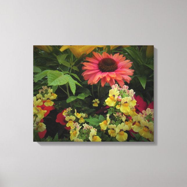 Jardim Flor Delicioso na Canvas de Vignette Preta (Frente)