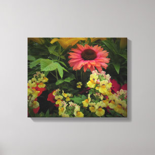 Jardim Flor Delicioso na Canvas de Vignette Preta