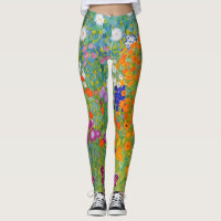 Jardim Flor por Gustav Klimt Leggings