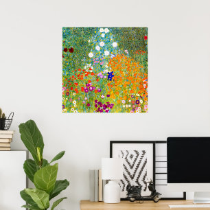 Jardim Flor por Gustav Klimt Poster