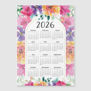 Jardim Floral Colorido do Calendário 2026