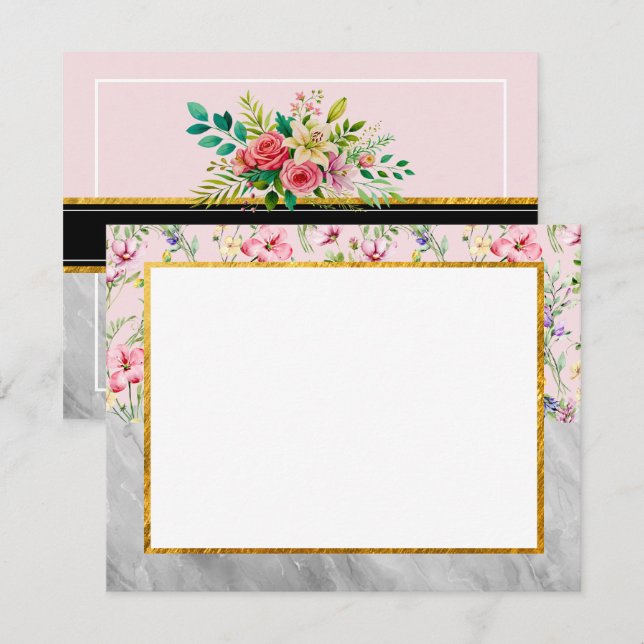 Jardim Floral e Conjunto de Blocos de Notas com Me (Frente/Verso)