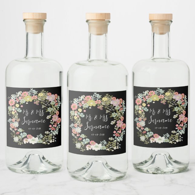 Jardim Floral Elegante à Noite Impresso (Garrafas)