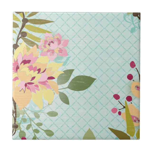 Jardim Floral, Fundo Azul (Frente)