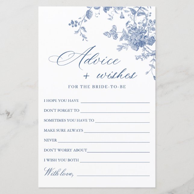 Jardim Francês Azul Vitoriano Deseja e Aconselhe C (Frente)