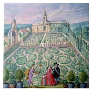 Jardim holandês, 1650 (w/c no papel)