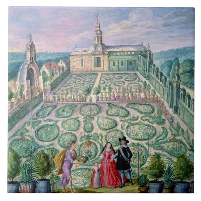 Jardim holandês, 1650 (w/c no papel) (Frente)