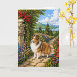 Jardim Inglês Shetland Sheepdog Cartão em Branco