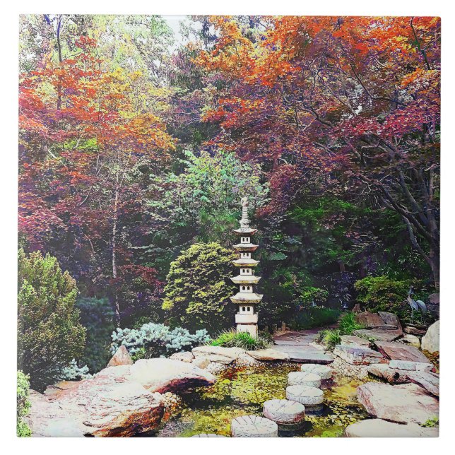 Jardim Japonês Com Pagode (Frente)