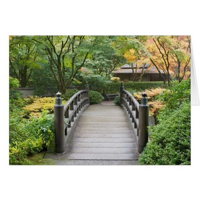 Jardim Japonês no Cartão de Queda (Frente Horizontal)