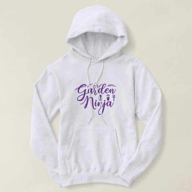 Jardim Ninja - Moletom de jardinagem feminino (Frente do Design)