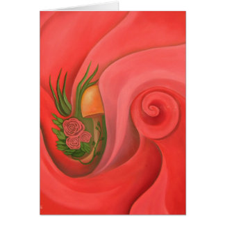 Jardim no cartão do rosa