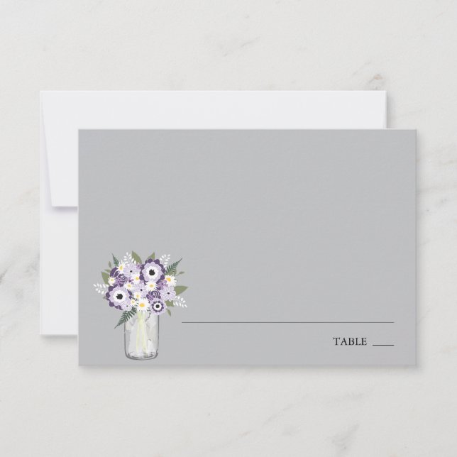 Jardim Roxo Mason Jar | Cartão Escort Place (Frente)