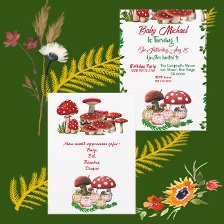 Jardim Toadstool Queda primeiro aniversario de abó