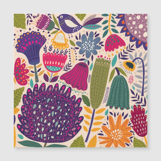 Jardim tropical: coleção de padrões de primavera. (Frente)