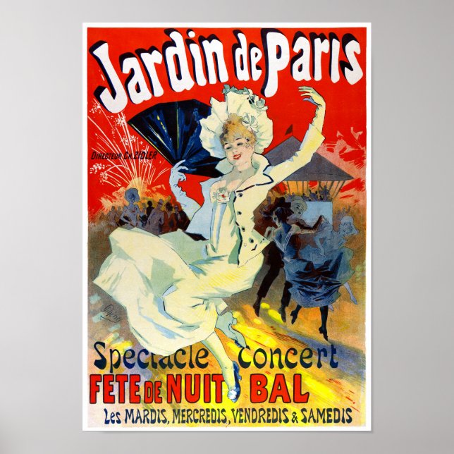 Jardin de Paris France - Poster vintage Restaurado (Frente)