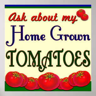 Jardineiro de Tomate Homegrown Dizendo Poster