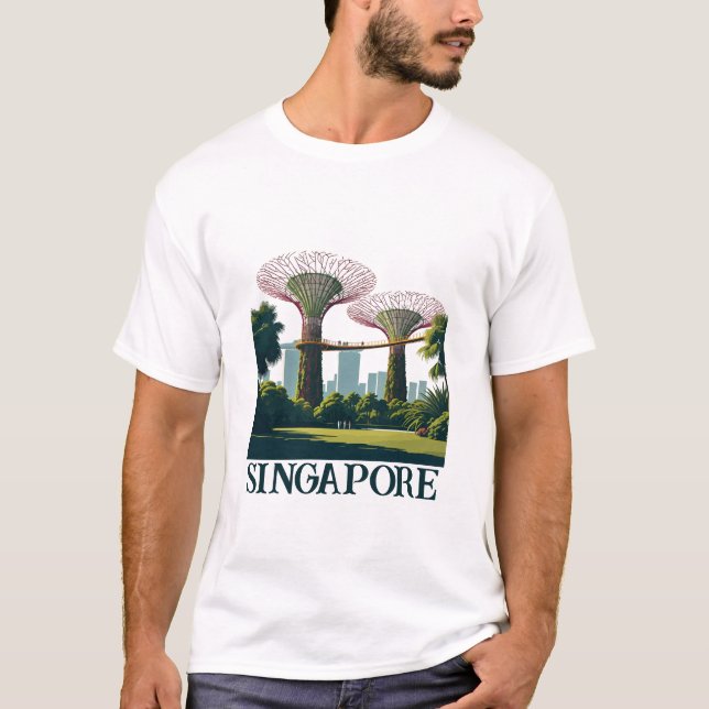 Jardins de Cingapura pela Camisa da Baía (Frente)