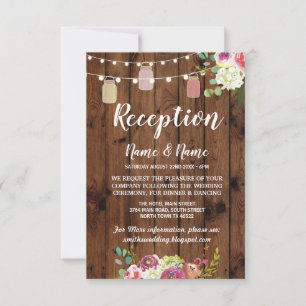 Jarras Florais Cartões de Recepção de Casamento Rú