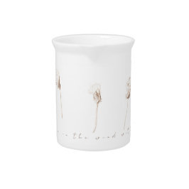 Jarro Dandeliões secos desenhando pinça de porcelana