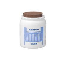 Novo Baby Boy Blue Crib Money Bank Personalizado