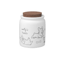 Pote de Biscoitos Corgi Recipiente de Guloseimas d
