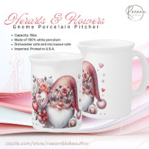Dia de os namorados Gnome Porcelain Pitcher