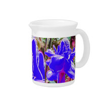 Pais Rosa azuis Porcelana Pitcher