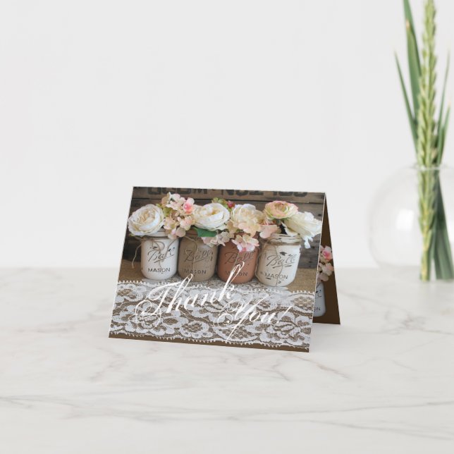 Jars Mason de Cartões de agradecimentos dobrado co (Frente)