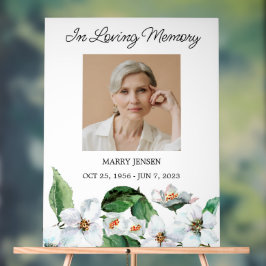 Jasmine Memorial Photo Funeral Acrylic Sign