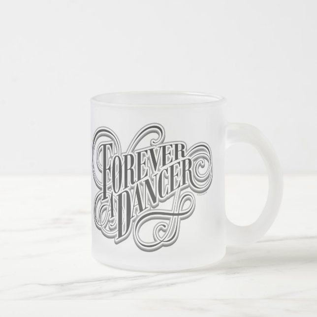 Jateado Caneca de Café em Vidro Fosco Forever A Dancer (Direita)