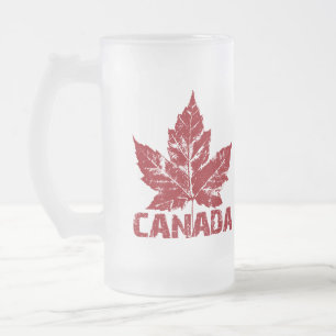 Jateado Caneca de Canadá do vidro de cerveja da lembranç