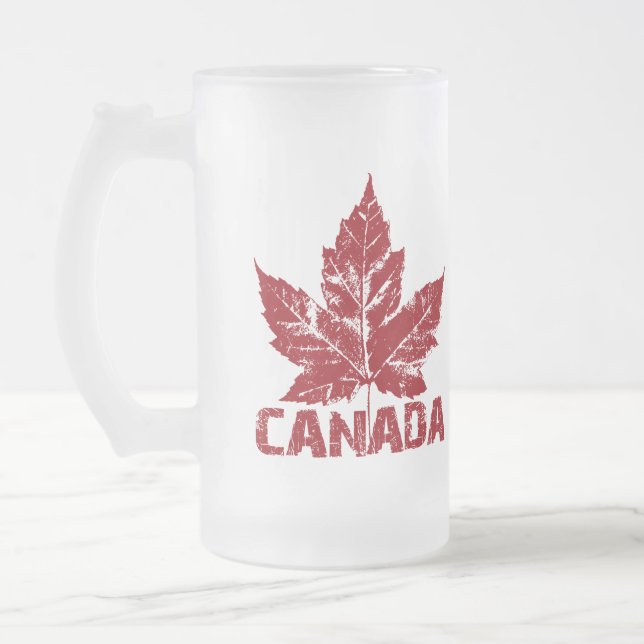 Jateado Caneca de Canadá do vidro de cerveja da lembrança (Esquerda)