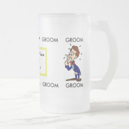Jateado Caneca de cerveja de vidro do noivo