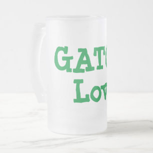 Jateado Caneca de cerveja de vidro fosco Big Gator Love