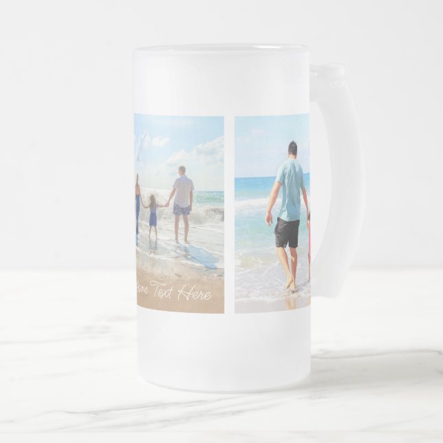 Jateado Caneca de Cerveja de Vidro Fosco com Texto de Cola (Frente Esquerda)