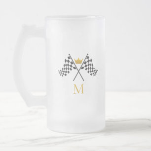 Jateado Caneca de cerveja de vidro fosco de corrida de aut