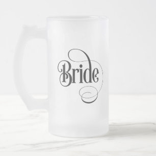 Jateado Caneca de cerveja de vidro fosco (design 2) Noiva