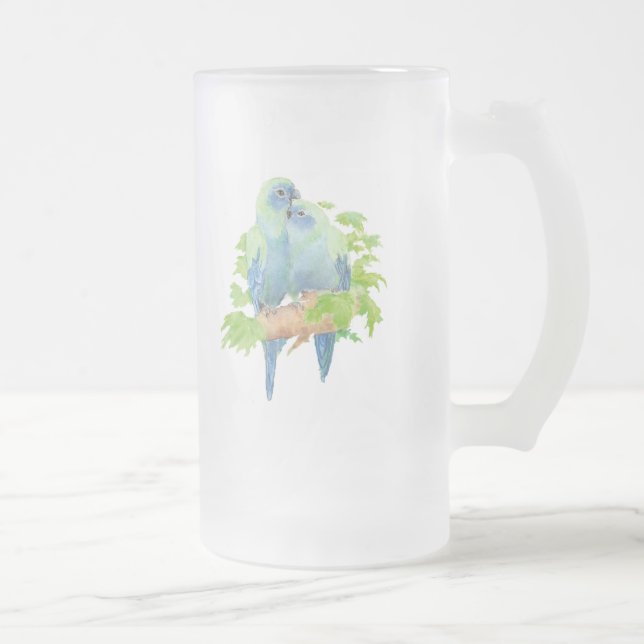 Jateado Caneca de cerveja de vidro tropical de partes azui (Direita)