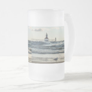 Jateado Caneca de Cerveja em Vidro Fosco Força por trás da