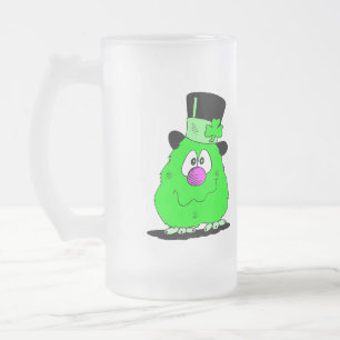 Jateado Criatura Verde Difusa & Caneca de Vidro de Cerveja