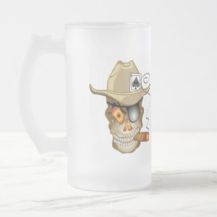 Jateado TORNEIOS DE PÔQUER Caneca de Vidro Fosco Cerveja
