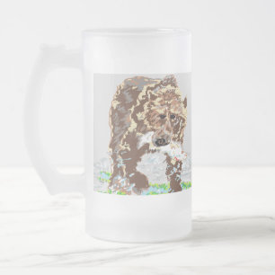 Jateado Urso de urso da caneca de cerveja do vidro de