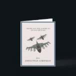 Jato de Combatente | Bar de fotos Mitzvah Cartões<br><div class="desc">Obrigado seu Bar Mitzvah convidados com seu próprio cartões de agradecimentos fotográfico. Apresentando um tema de caça com espaço para escrever um dentro de mensagem. Adicione sua escolha de personalização. Essas placas projetadas profissionalmente são rapidamente personalizáveis. Adicione seu texto personalizado a este design usando as caixas "Editar este modelo design"...</div>