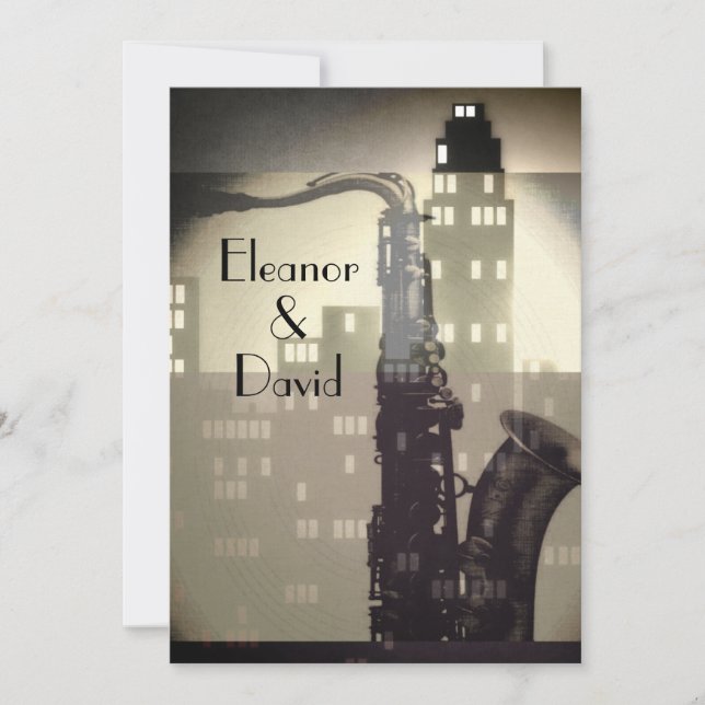Jazz Age Art Deco convites personalizados para cas (Frente)