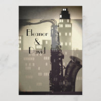 Jazz Age Art Deco convites personalizados para cas