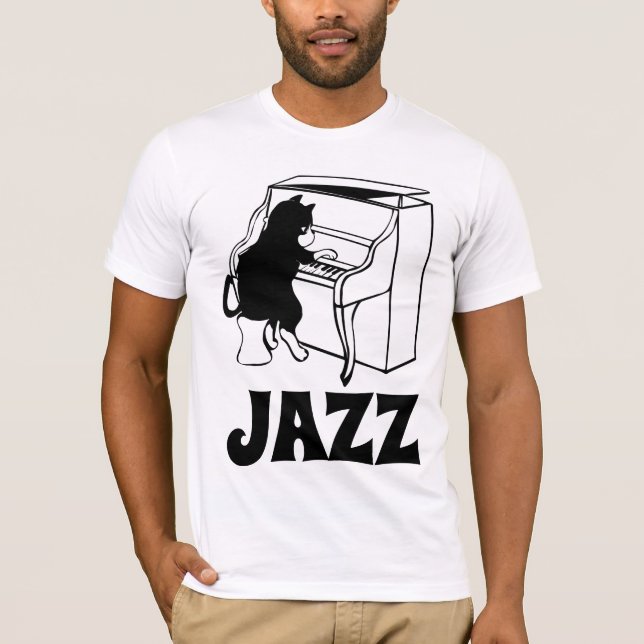 JAZZ CAT PIANO T-SHIRTS CAMISETAS (Frente)