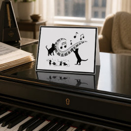 Jazz Cats | Cartão de Nota Dobrada de Piano